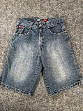 Vintage Southpole Red Tab Baggy Jorts Mens 32 Blue Dark Wash Denim Skater y2k